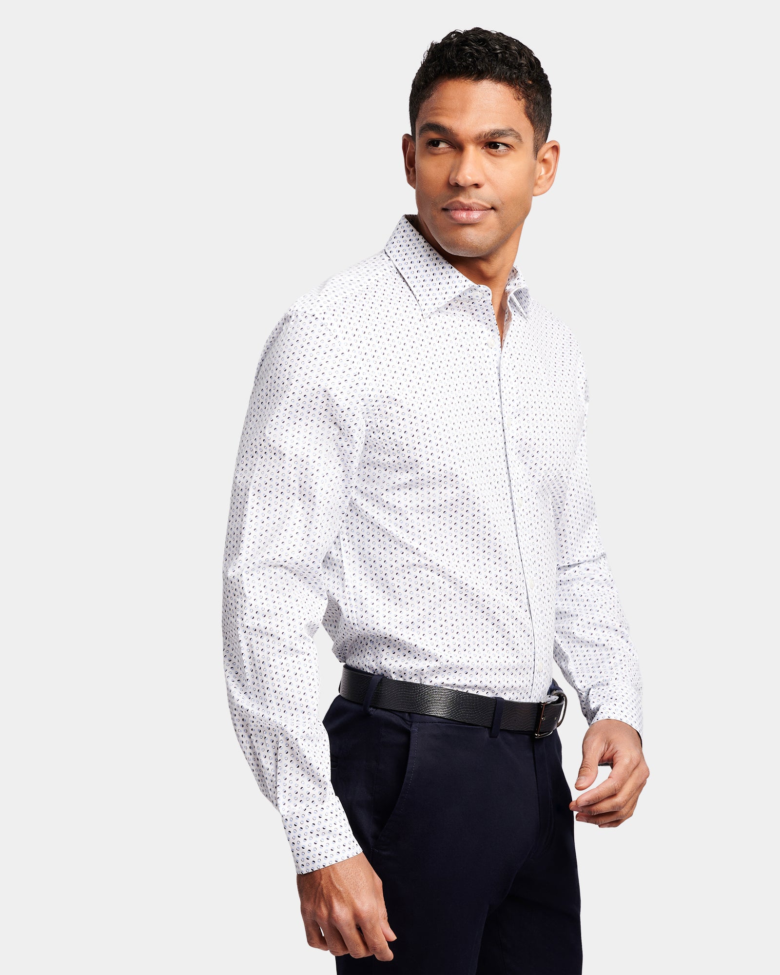 Modern Retro Print Reg Fit Business Shirt