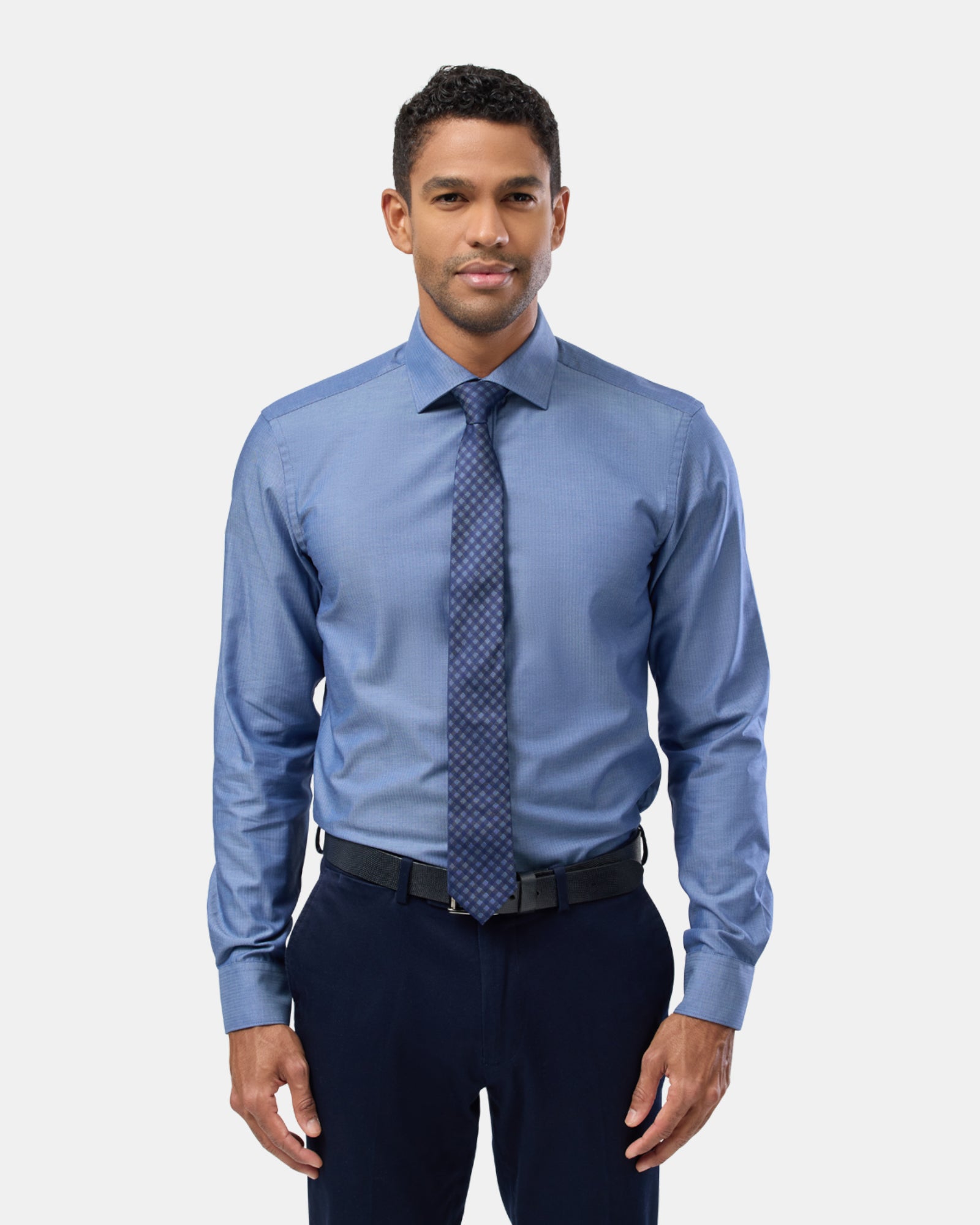 Herringbone Reg Fit Business Shirt