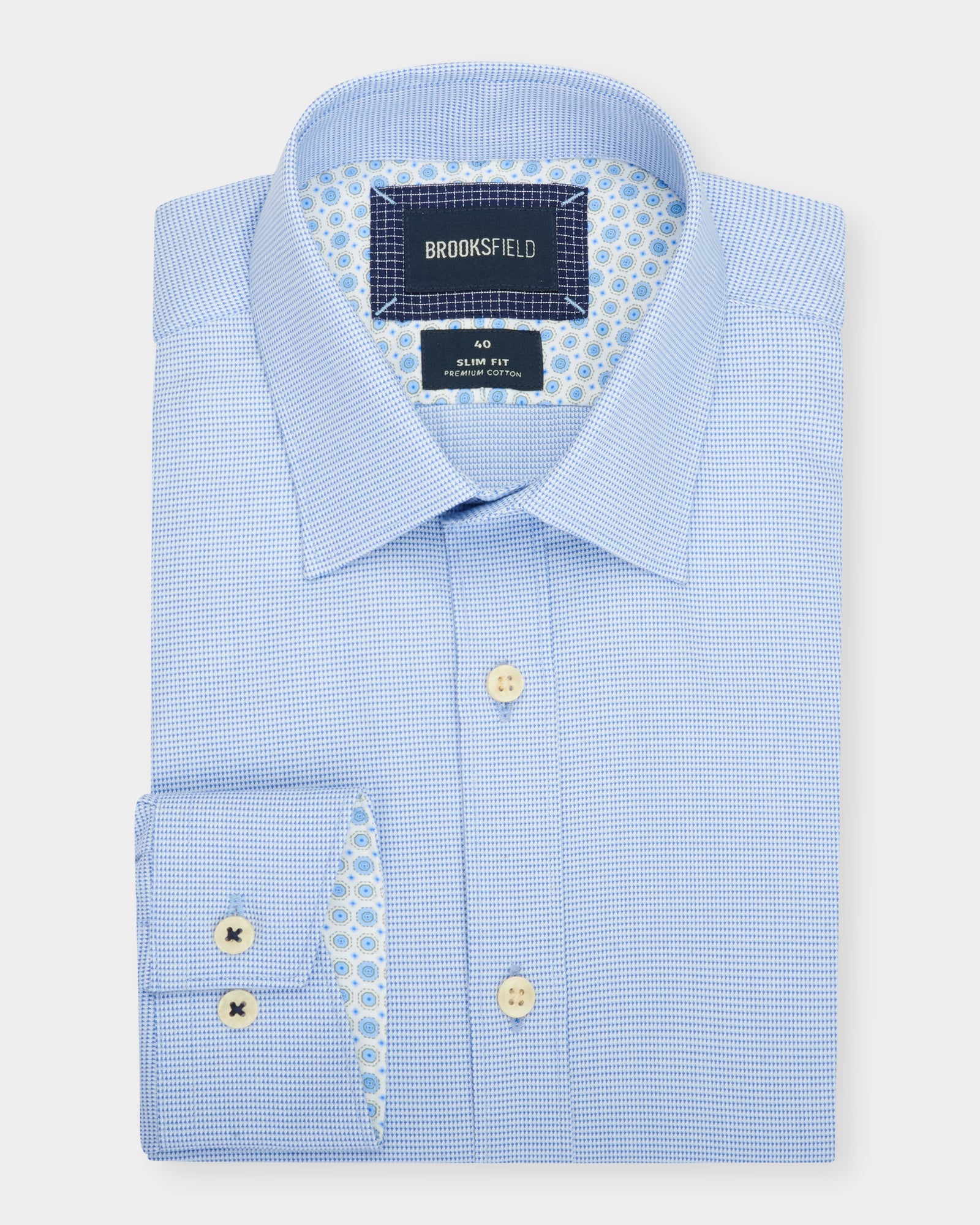 Textured Plain Slim Fit Dress Shirt