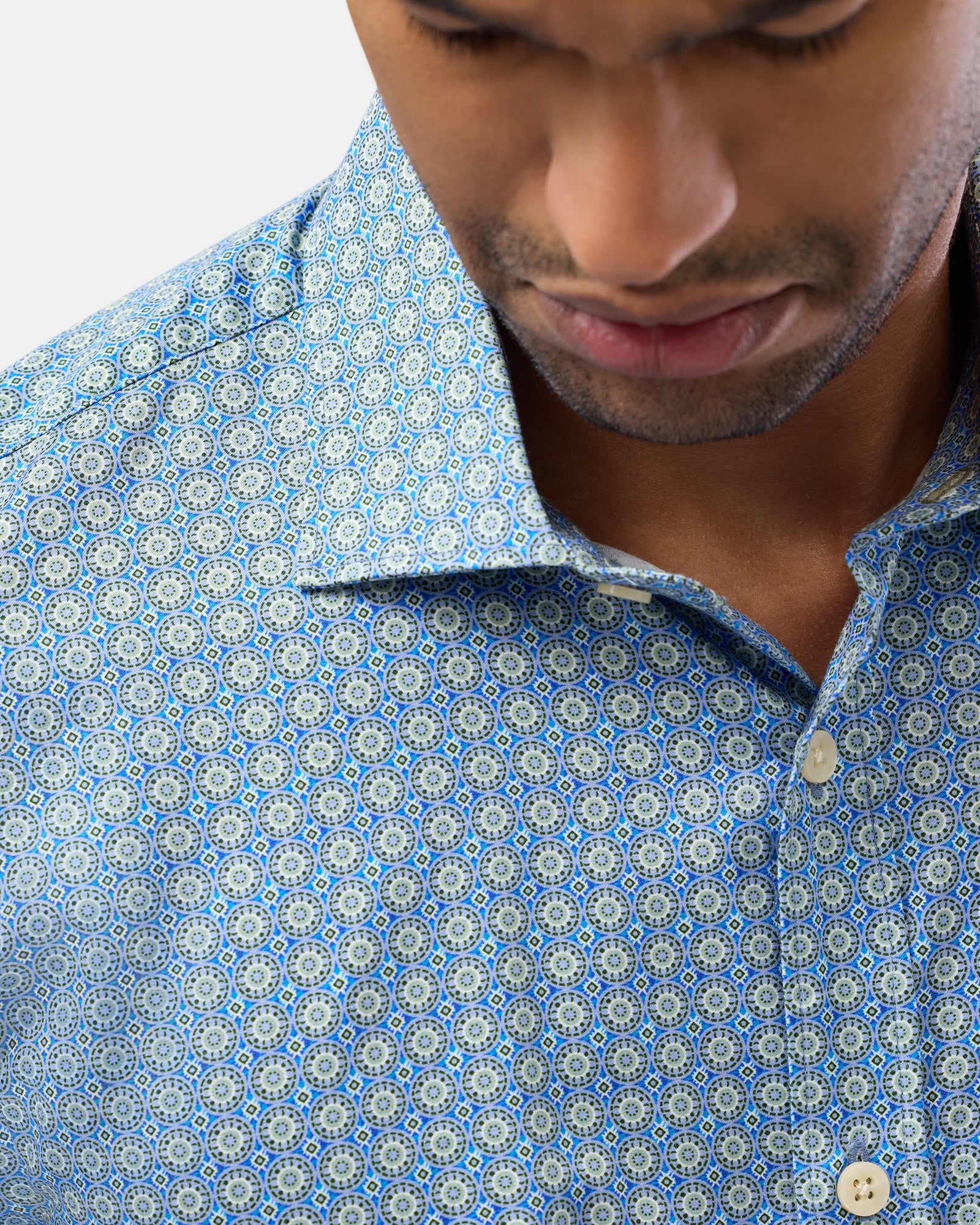 Circle Motif Print Slim Fit Dress Shirt