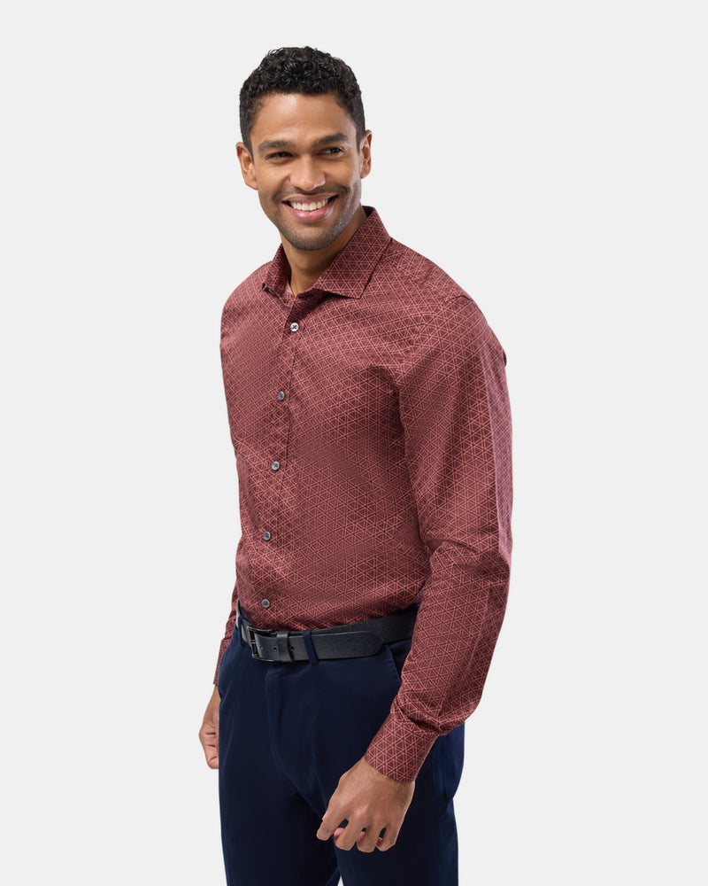 Triangle Print Slim Fit Dress Shirt