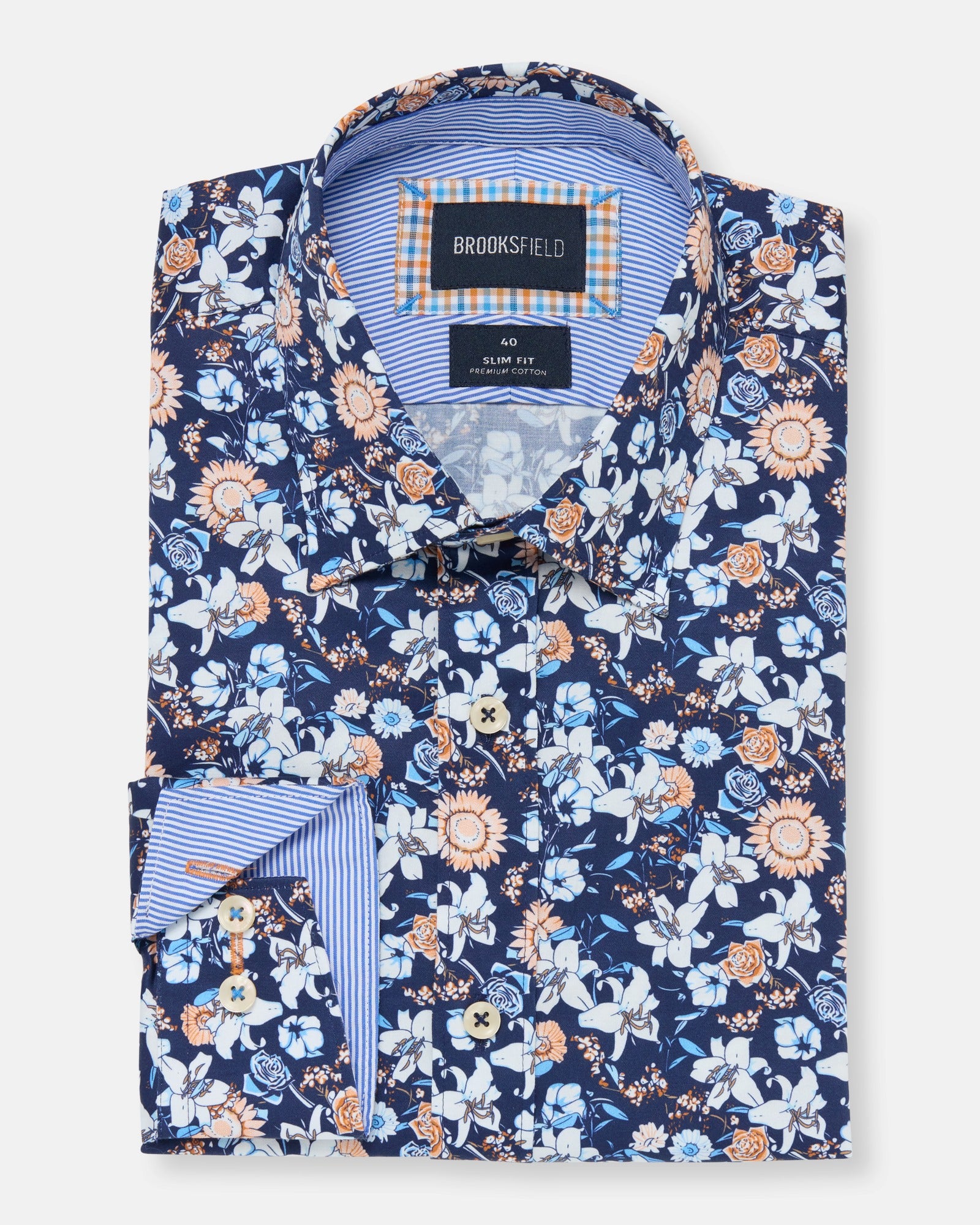 LUXE PRINT SLIM FIT BUSINESS SHIRT