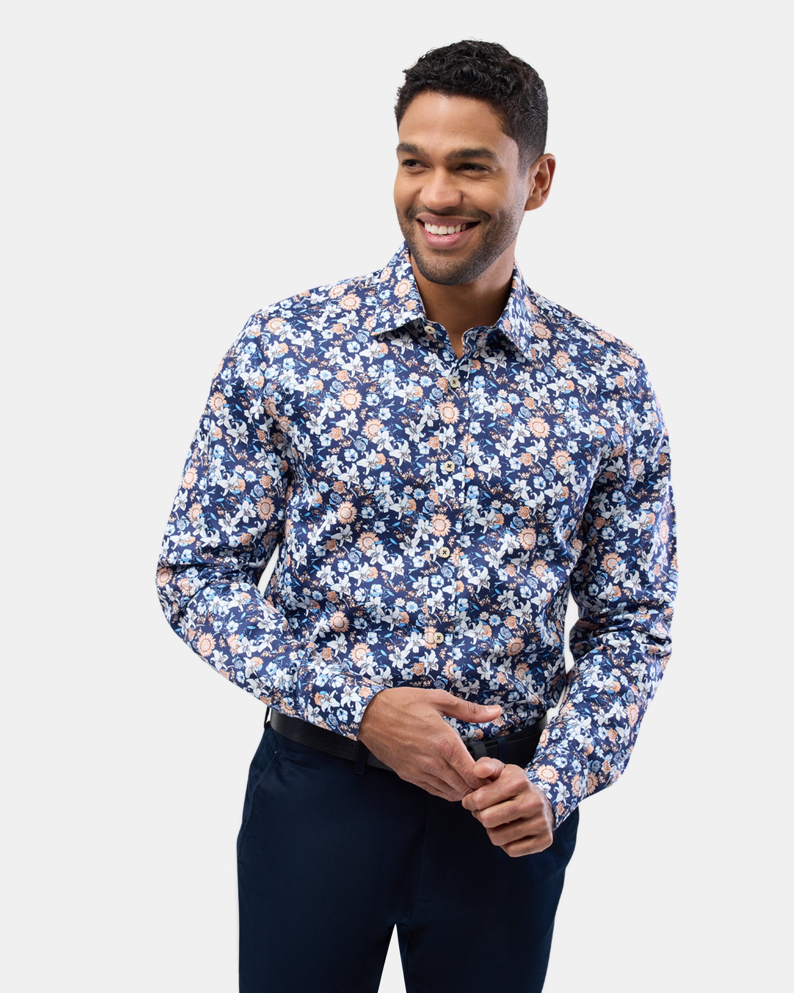 LUXE PRINT SLIM FIT BUSINESS SHIRT