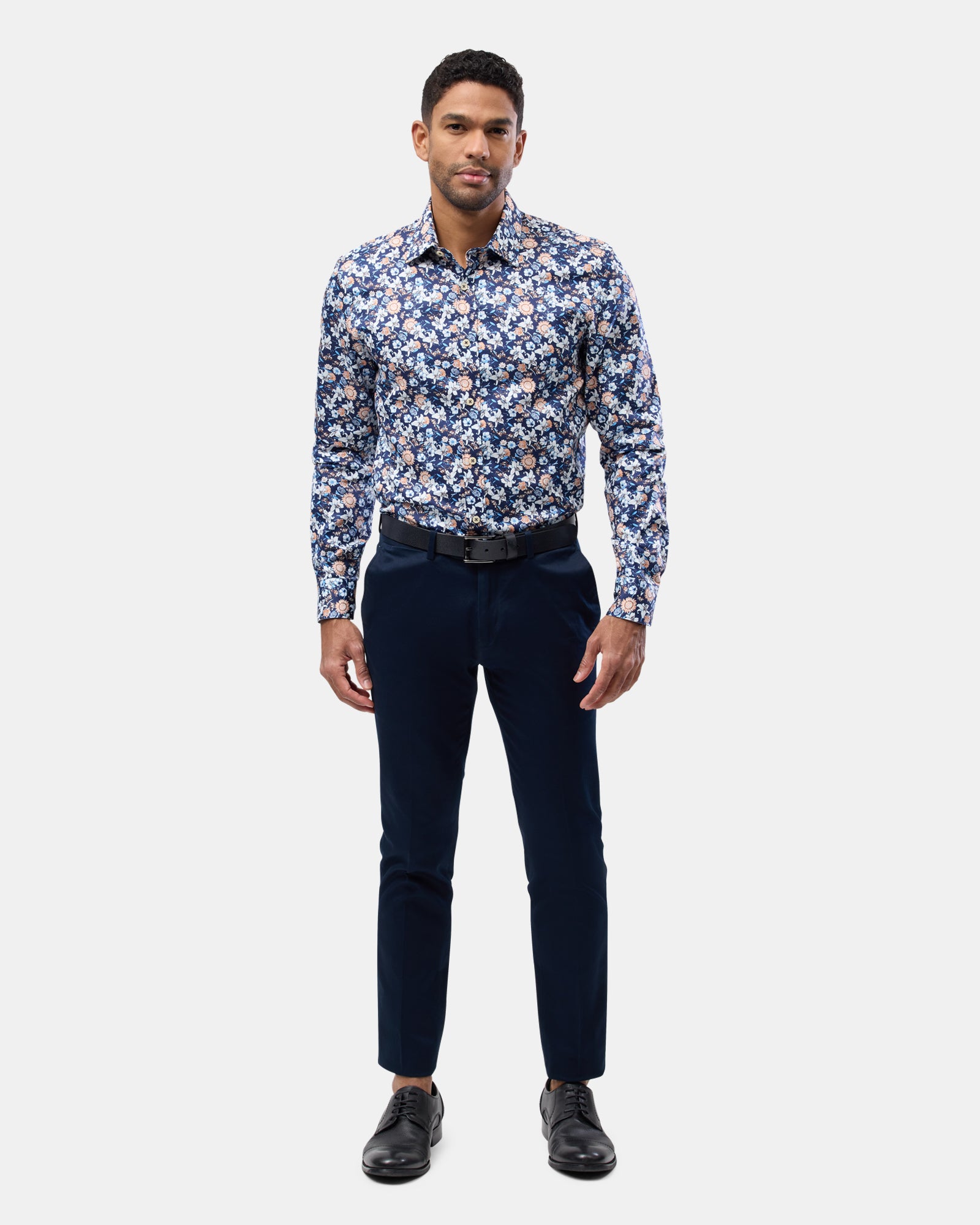 LUXE PRINT SLIM FIT BUSINESS SHIRT