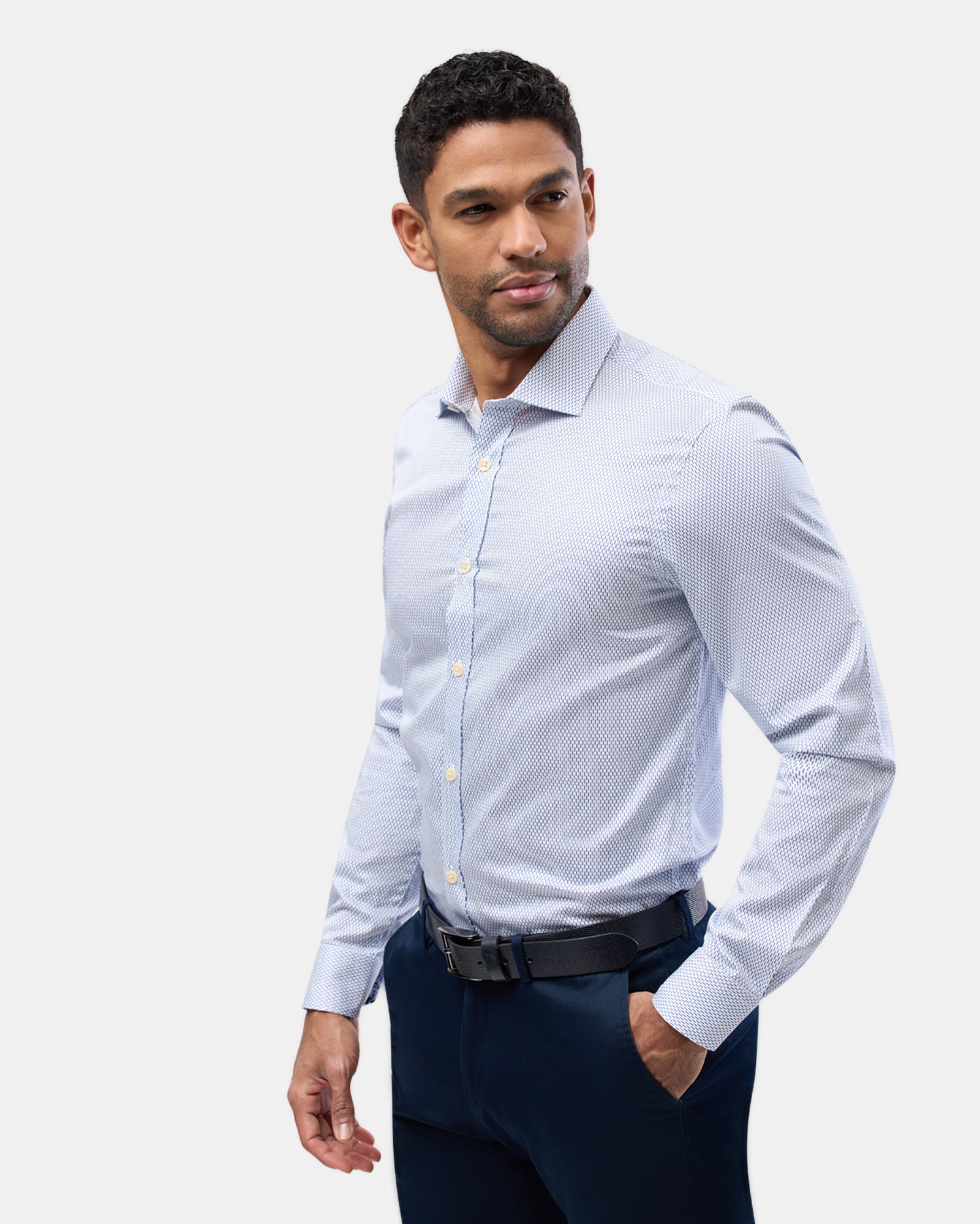 LUXE PRINT SLIM FIT BUSINESS SHIRT