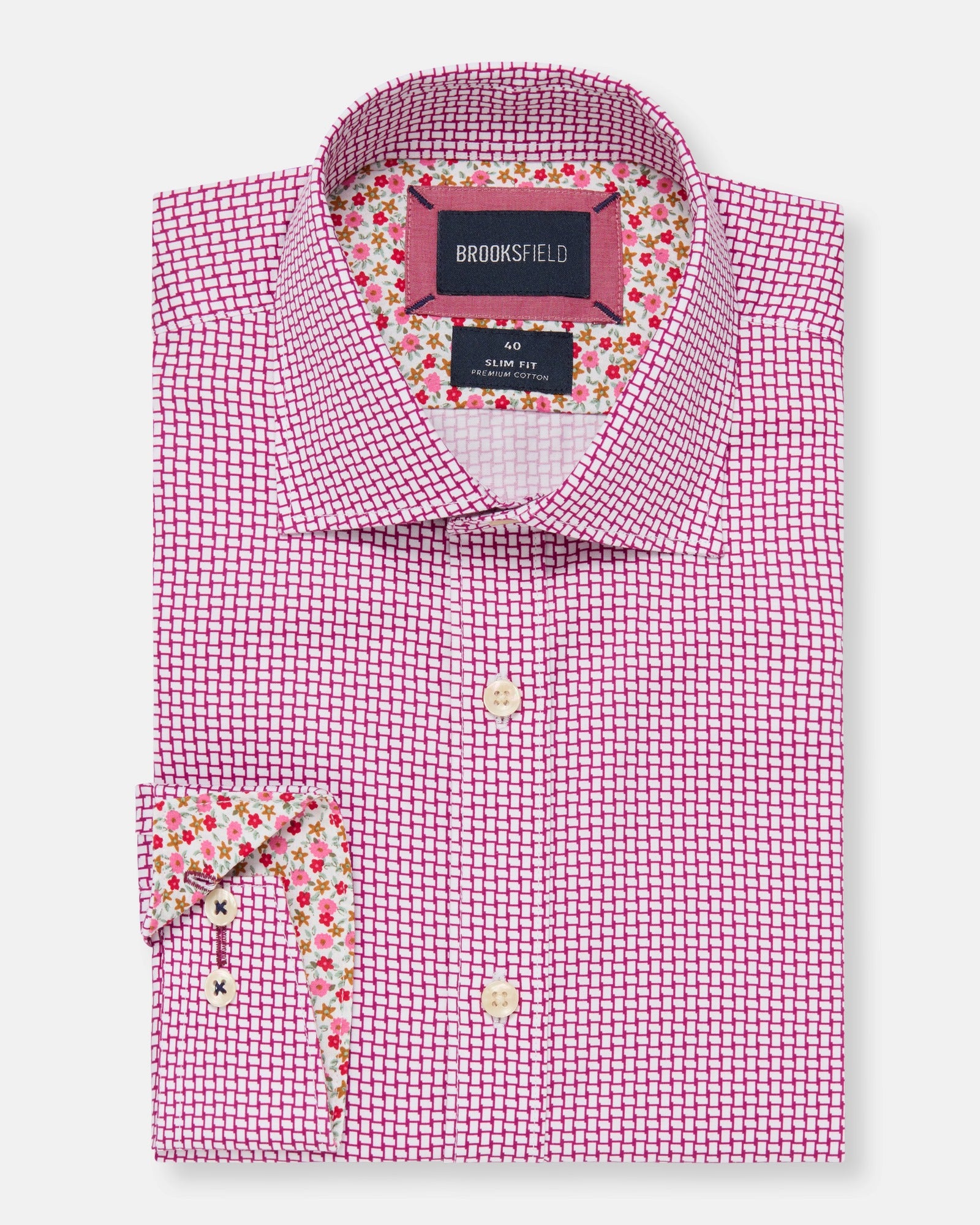 LUXE PRINT SLIM FIT BUSINESS SHIRT