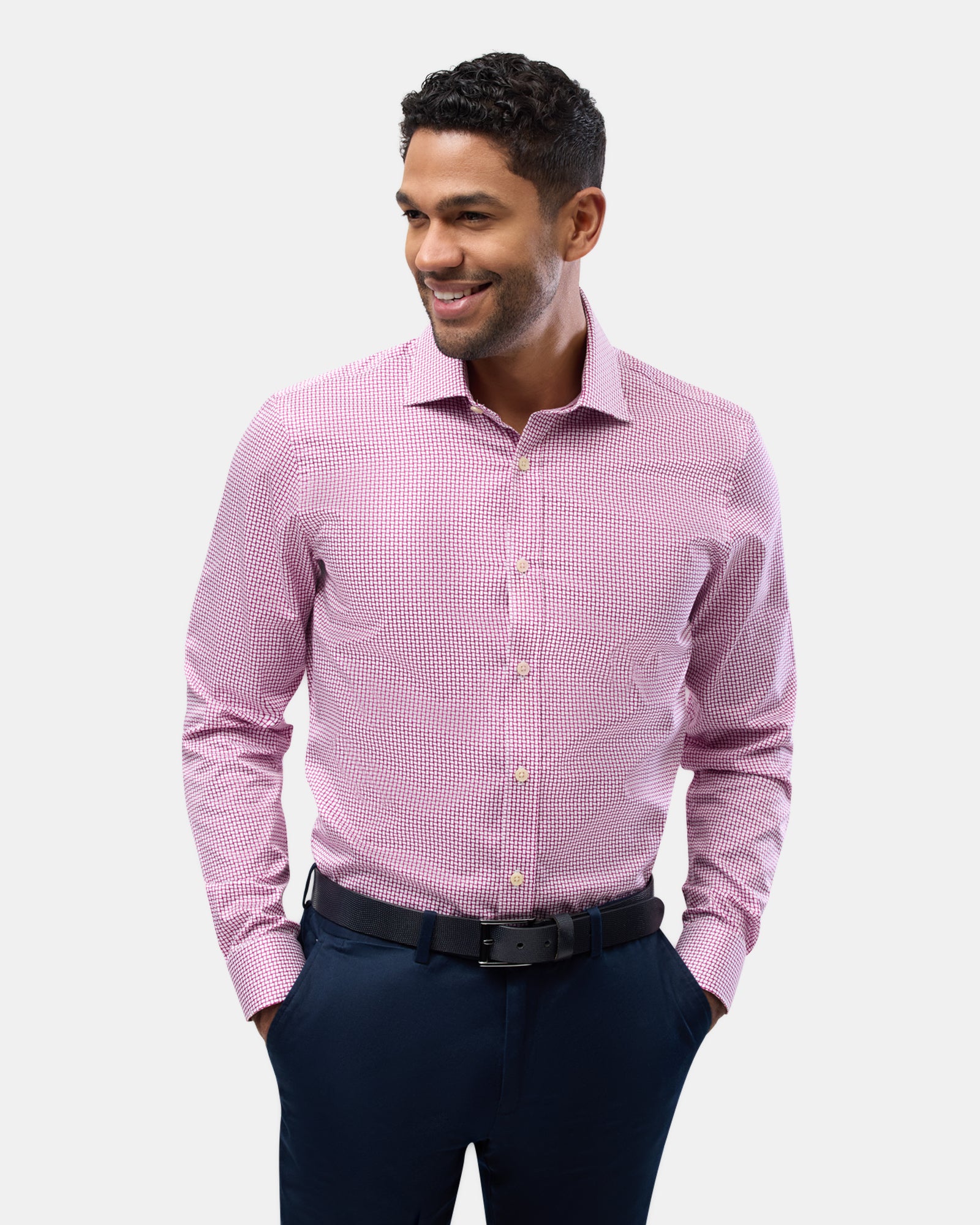 LUXE PRINT SLIM FIT BUSINESS SHIRT