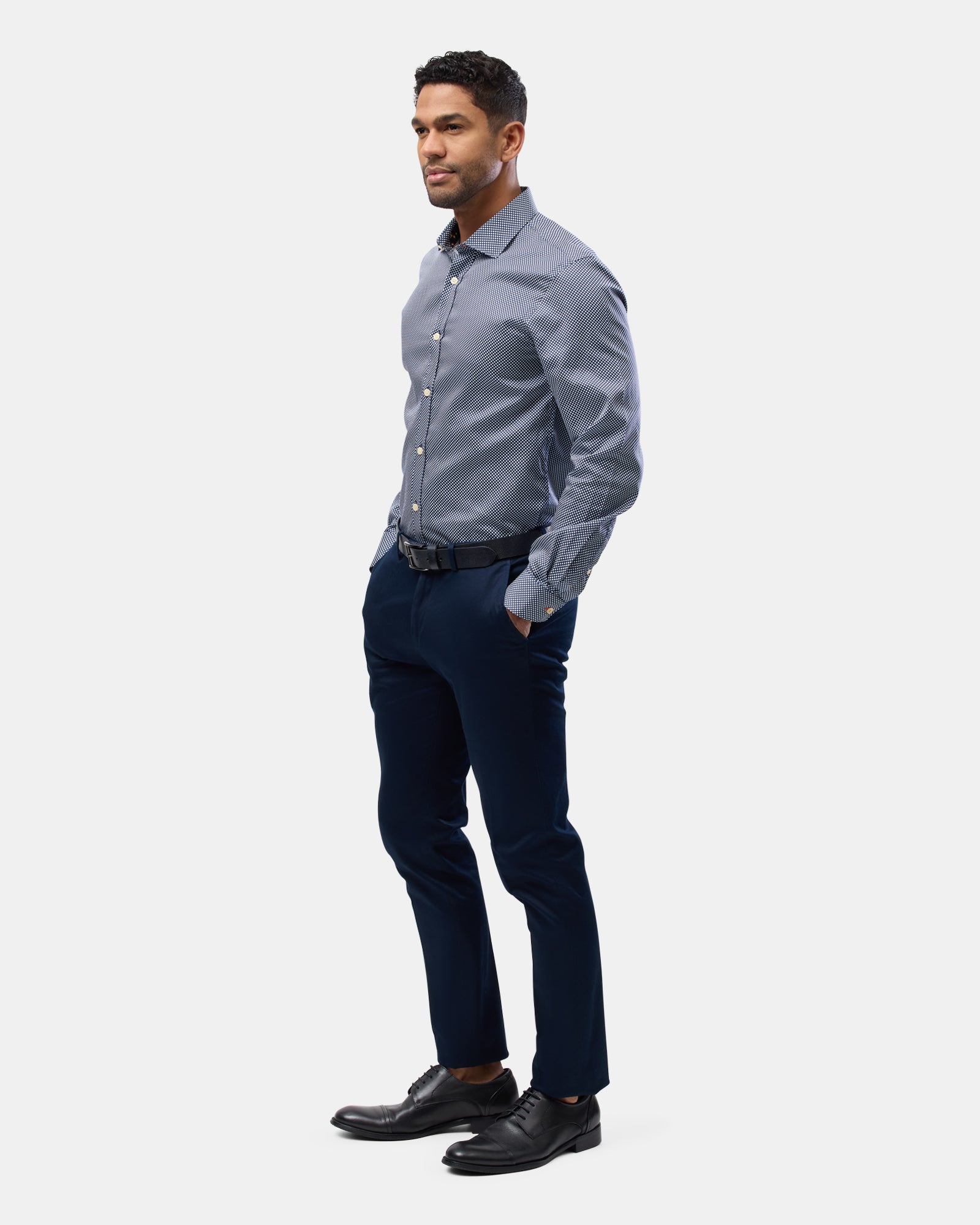 LUXE PRINT SLIM FIT BUSINESS SHIRT