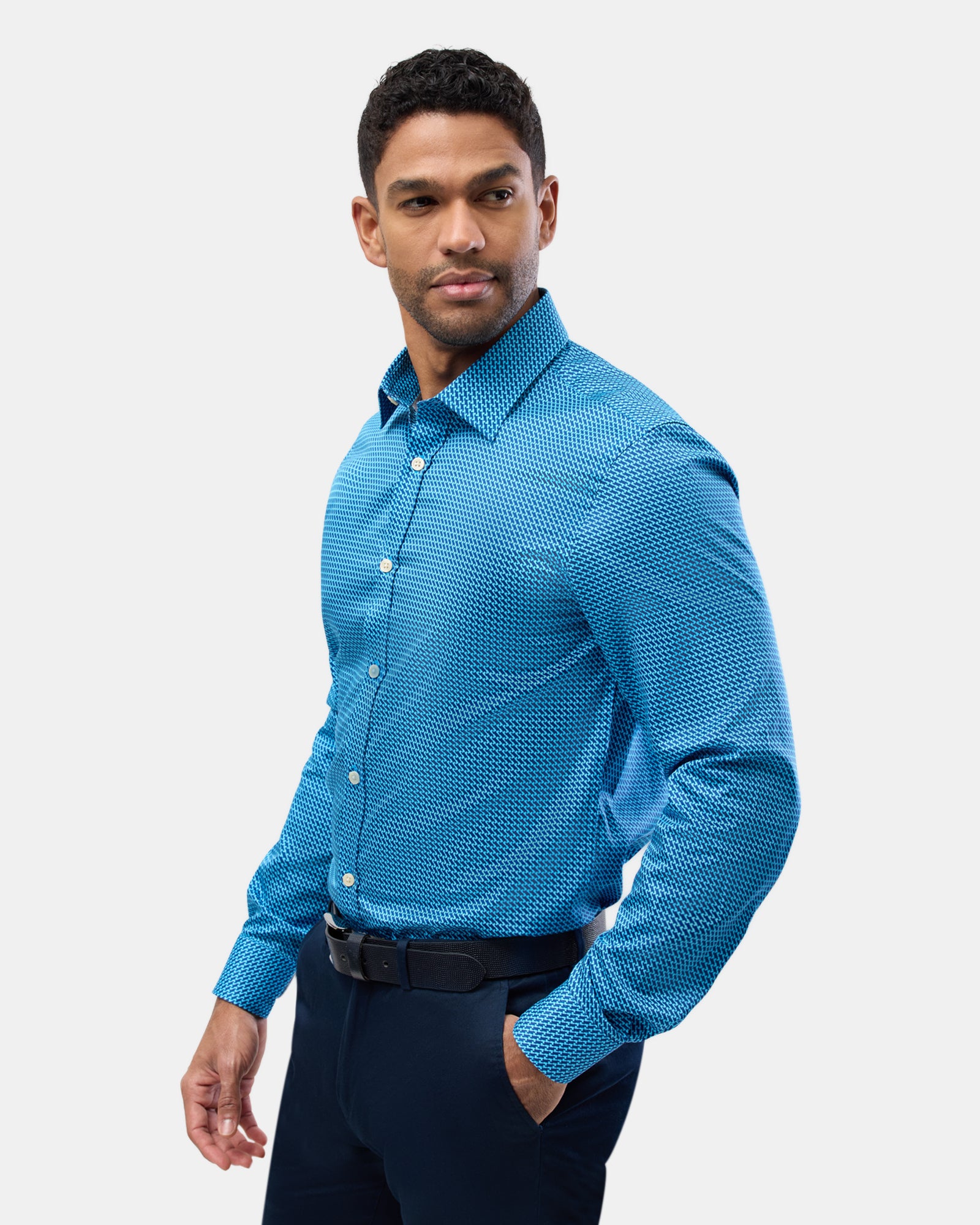 LUXE PRINT SLIM FIT BUSINESS SHIRT