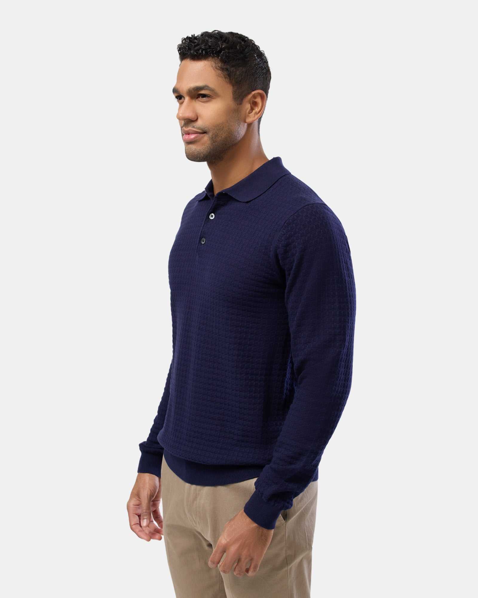 Long Sleeve Knit Polo