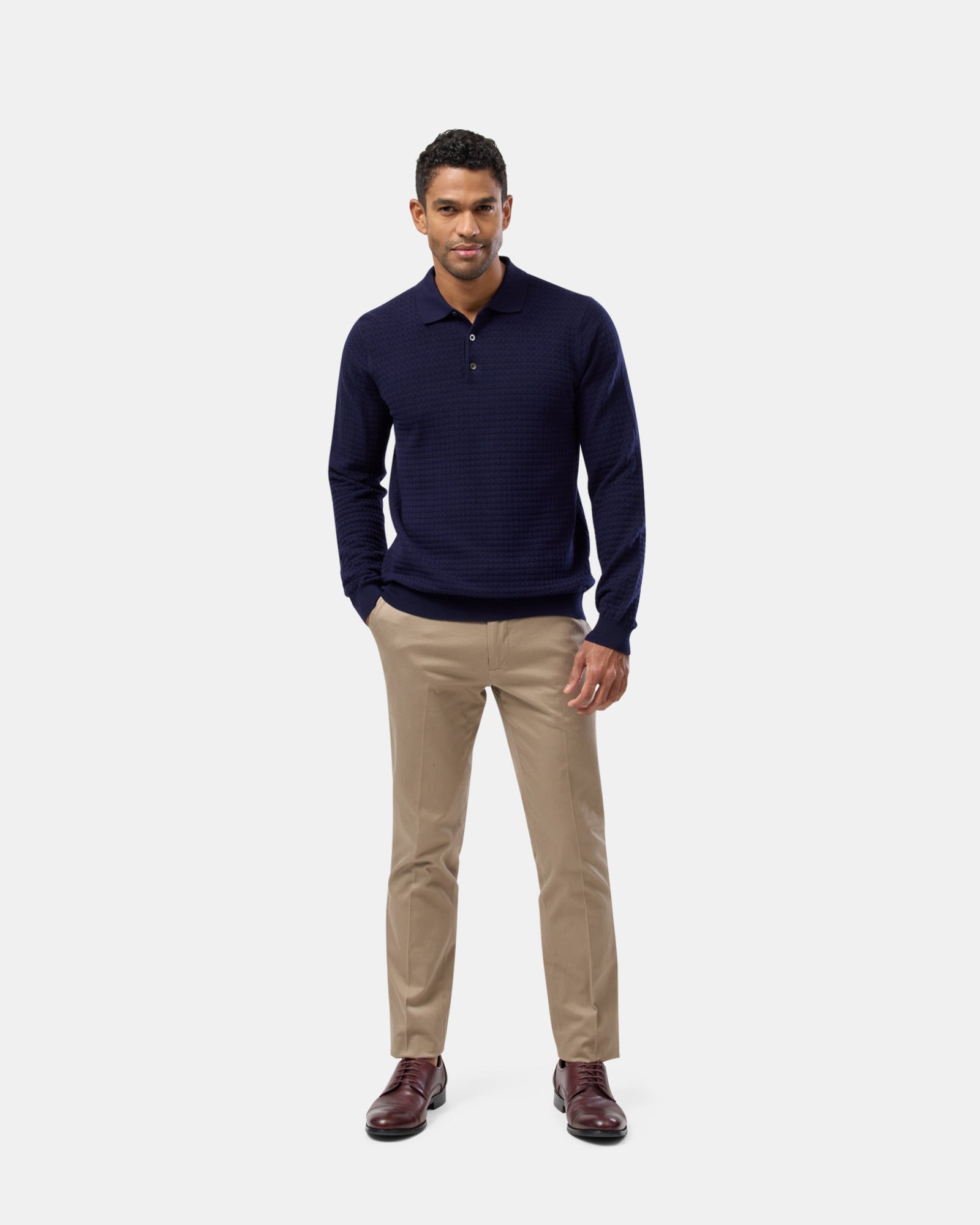 Long Sleeve Knit Polo