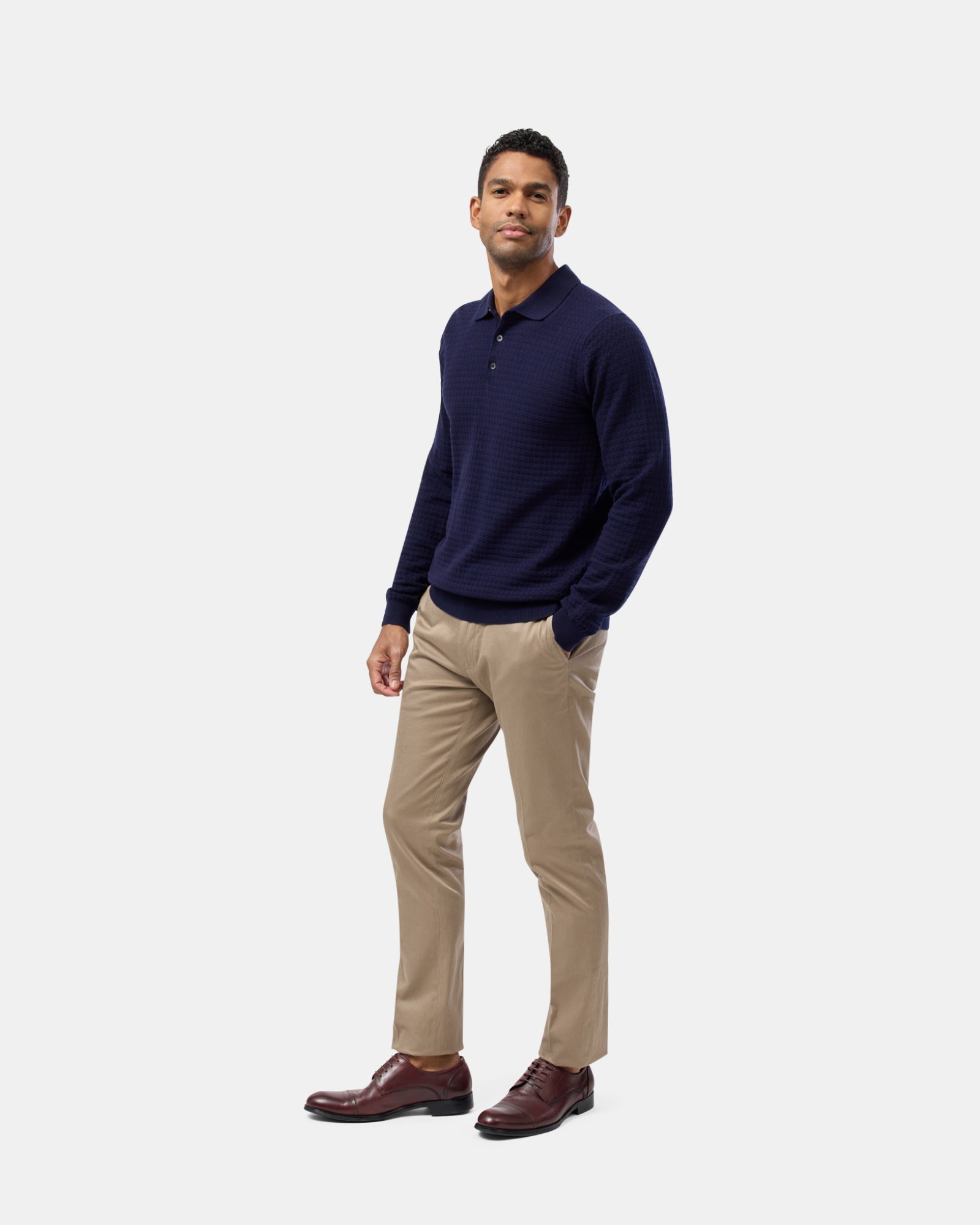 Long Sleeve Knit Polo