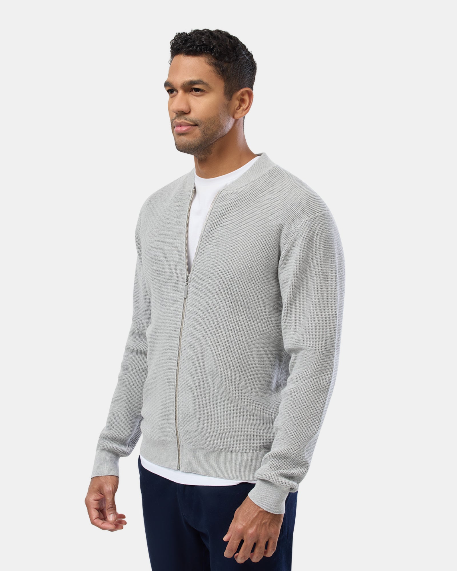 MED Grey Colorblock deals Zipper Front Cardigan