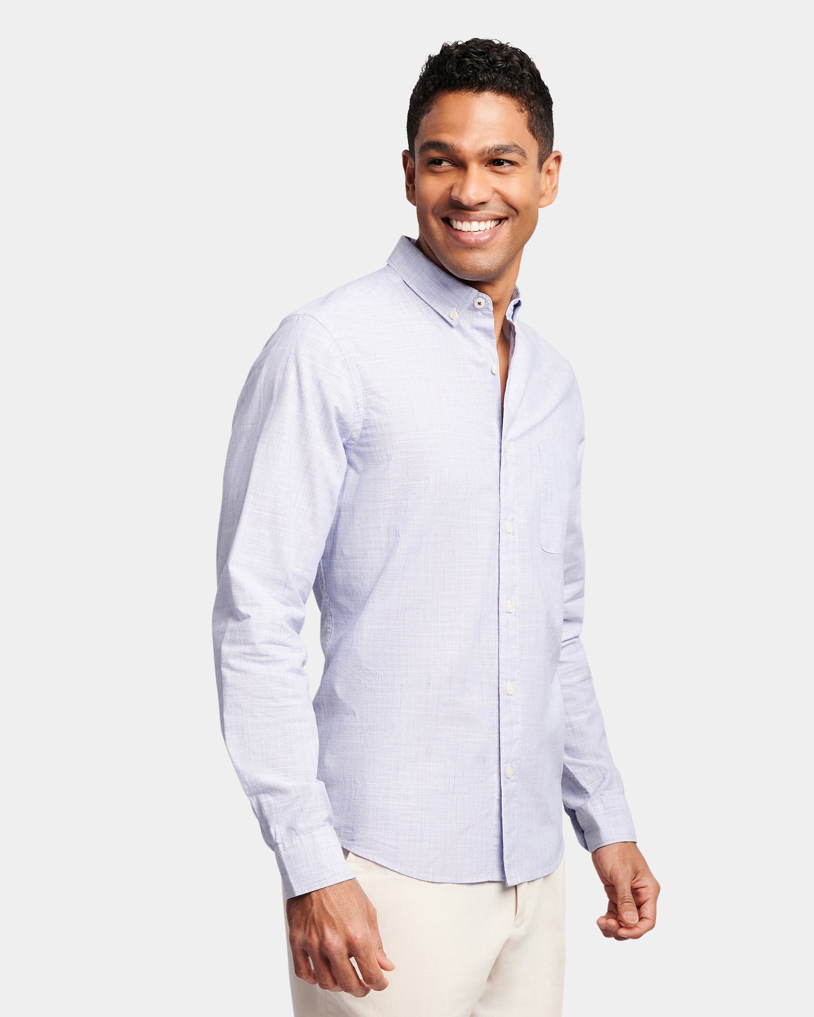 Textured Long Sleeve Casual Shirt